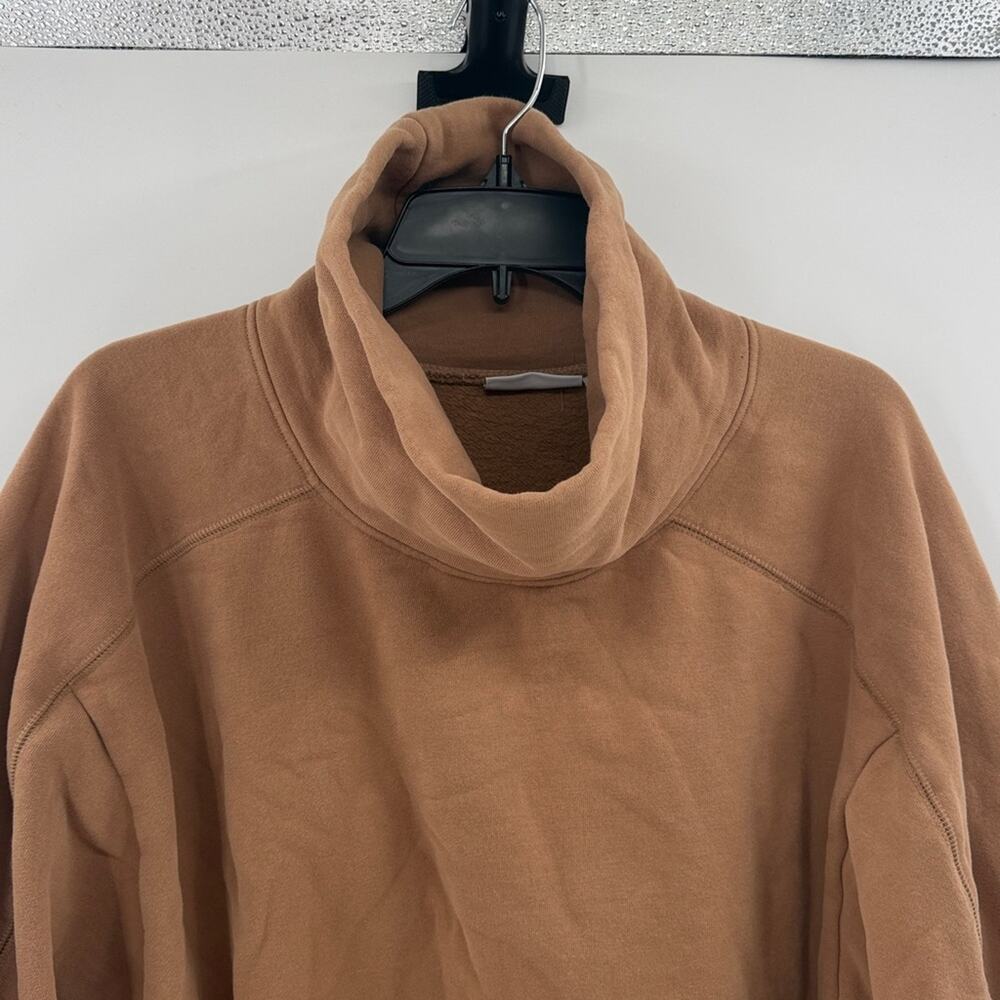 LIT Active Women's Whisper Oversized Funnel Neck Sweatshirt - Tan - XL - Picture 3 of 10